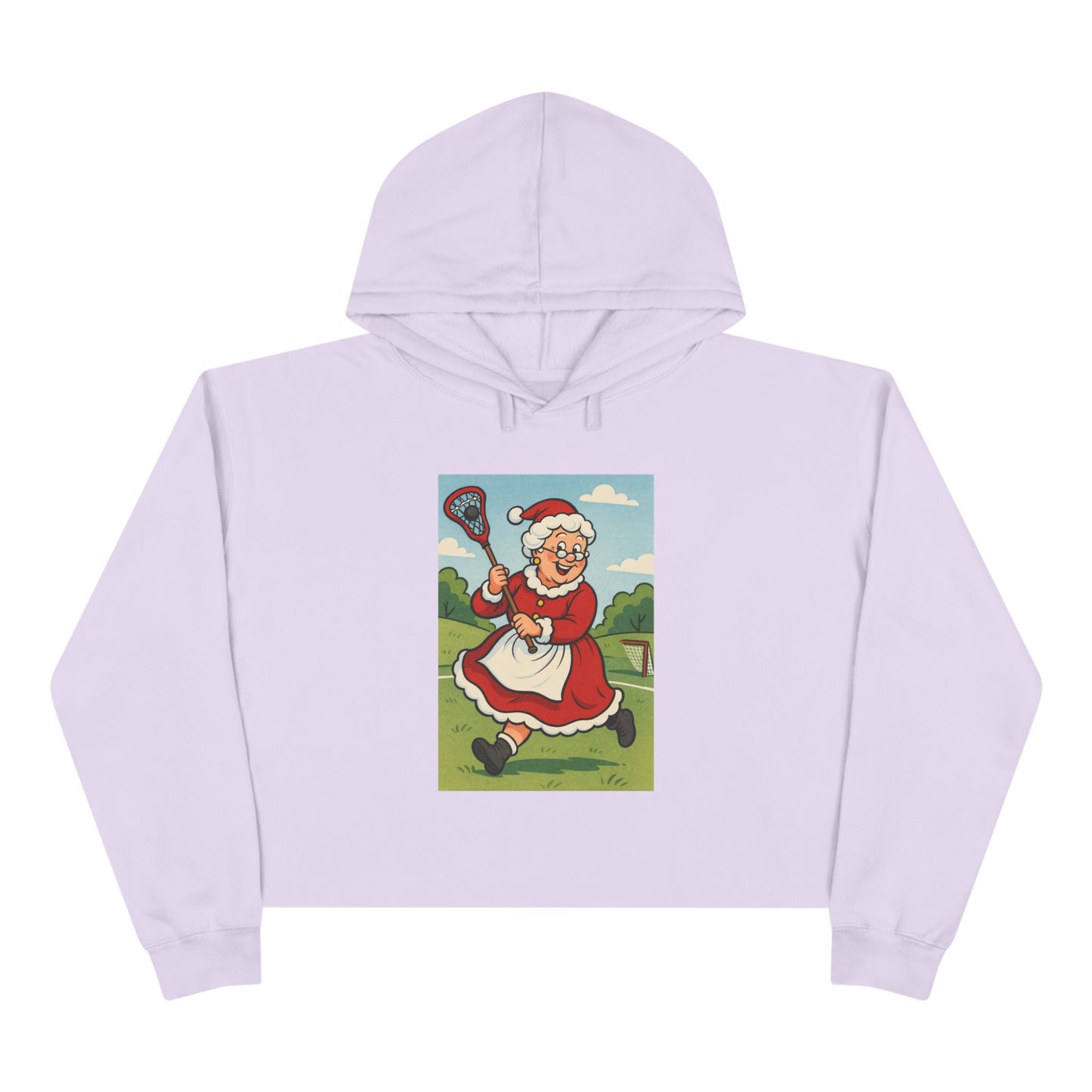 Retro Mrs. Claus Lacrosse Cropped Hoodie