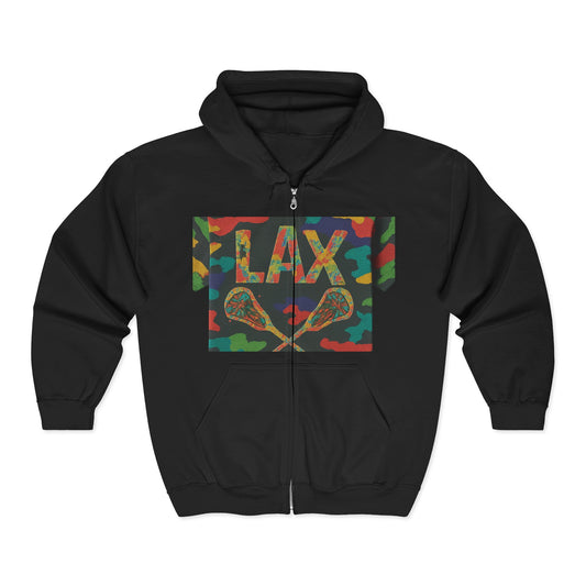 Lacrosse Crossed Sticks Camo Zip Hoodie